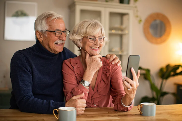 Grandparents on phone
