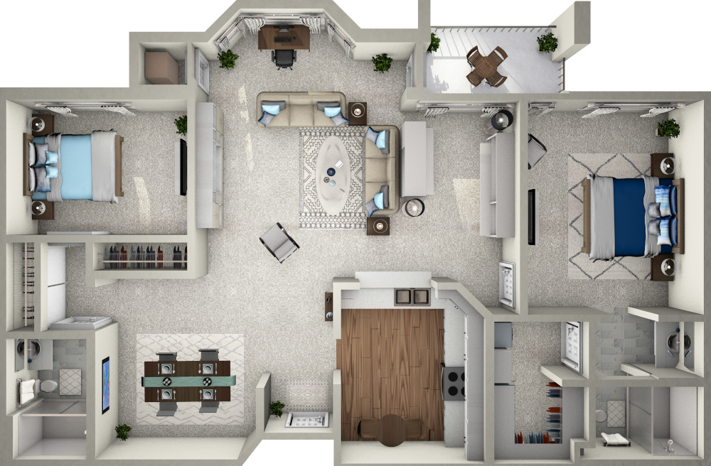 Two Bedroom Grand Floor Plan