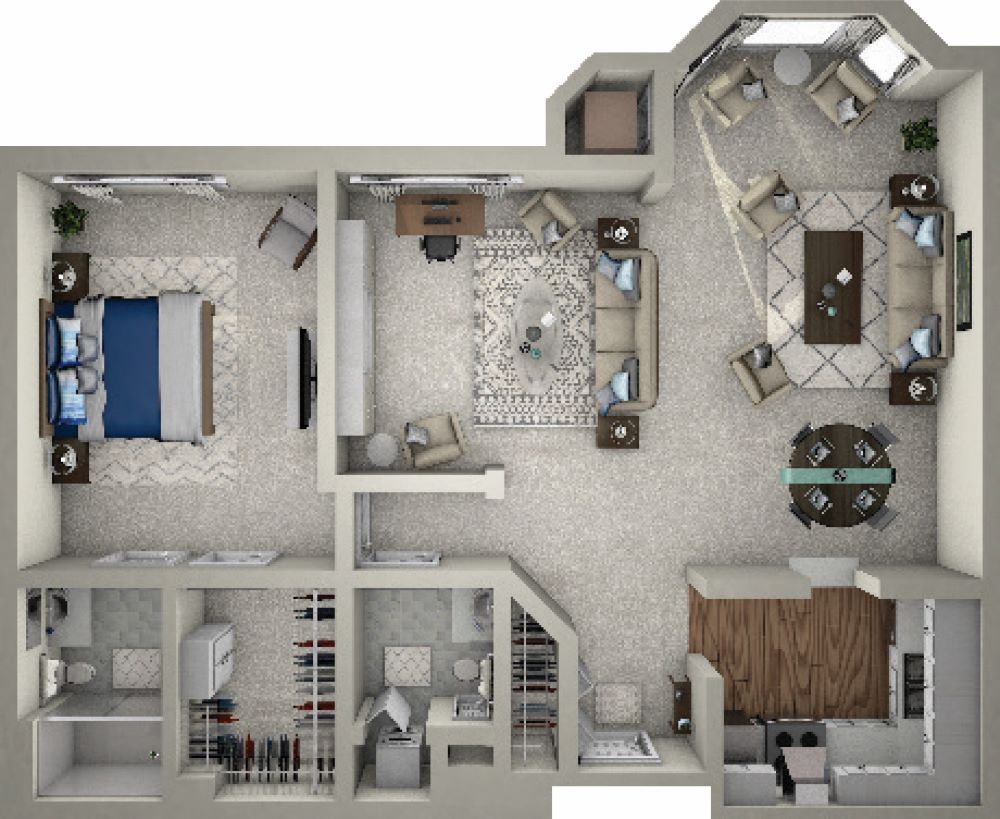 Claridge Court 3D 1BRwithDen