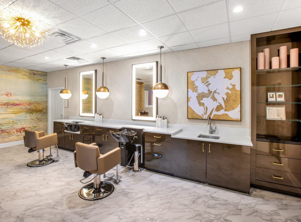 salon and barber shop at Claridge Court Senior Living Community